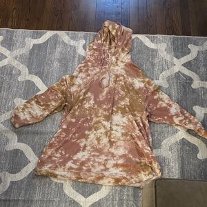 Dress Forum Pink and Tan Tie-Dye Top